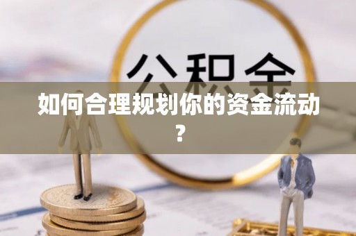 宿松如何合理规划你的资金流动？