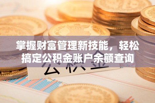 宿松掌握财富管理新技能，轻松搞定公积金账户余额查询