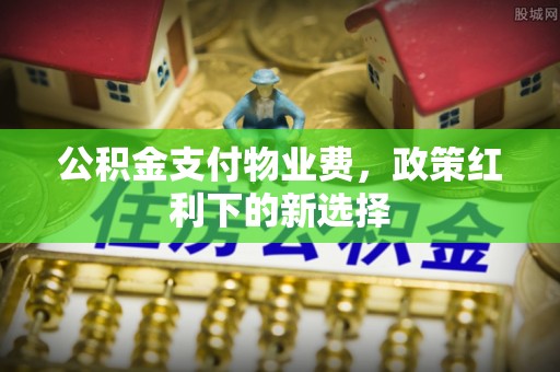 宿松公积金支付物业费，政策红利下的新选择