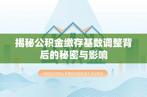 宿松揭秘公积金缴存基数调整背后的秘密与影响
