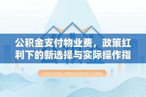 宿松公积金支付物业费，政策红利下的新选择与实际操作指南