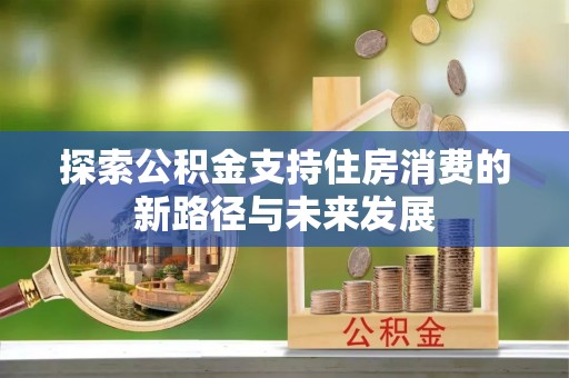宿松探索公积金支持住房消费的新路径与未来发展