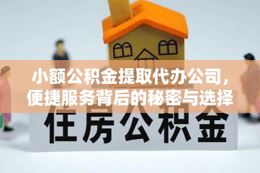宿松小额公积金提取代办公司，便捷服务背后的秘密与选择指南