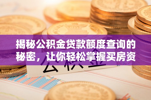 宿松揭秘公积金贷款额度查询的秘密，让你轻松掌握买房资金规划