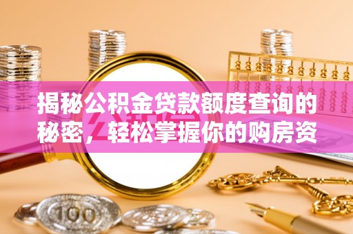 宿松揭秘公积金贷款额度查询的秘密，轻松掌握你的购房资金