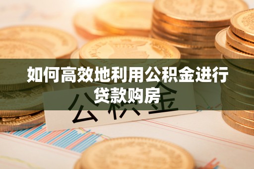 宿松如何高效地利用公积金进行贷款购房